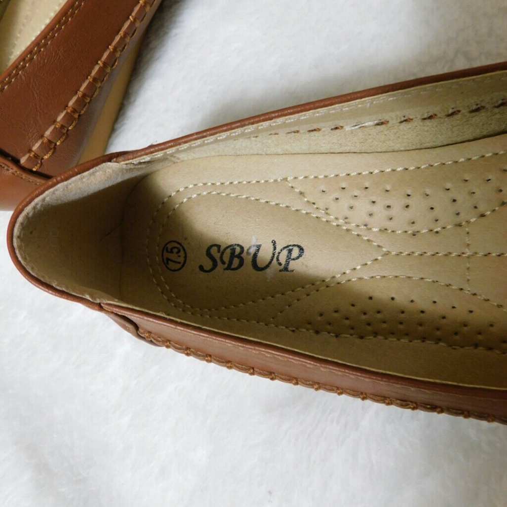 SBUP  brown moccasins flat shoes - Picture 3 of 4